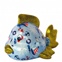 148-00685_D διακοσμητικός διακοσμητικος Κεραμικός κουμπαράς κεραμικος κουμπαρας pomme pidou money box ψάρι ψαρι ψαράκι ψαρακι